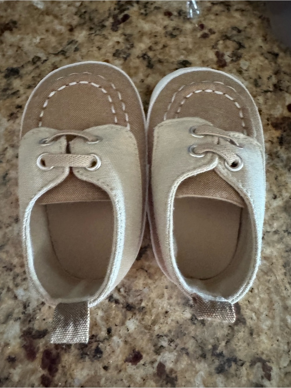 Tommy Bahama Tan Canvas Baby Lace-Up Shoes